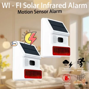 Outdoor Solar Sound And Light Alarm With A Motion Sensor