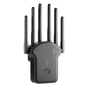 300Mbps/1200Mbps WiFi Signal Repeater Dual-Band 2.4G 5G WiFi Extender with LAN/WAN Port Internet Range Extender for Home Office