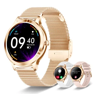 Smart Watch For women With Advanced Fitness Tracker, Wireless Call,  Music, Time Display,  Step Counting, and Calories Burned.