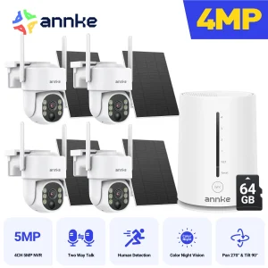 4MP solar powered 4CH Wireless security cameras.