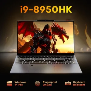 15.6“ Gaming Laptop with Win 11,  Intel Core i9 8950HK, 16GB RAM, 1TB SSD, Fingerprint Unlock, Keyboard With Backlight