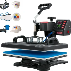 SucceBuy Heat Press 5in1 Heat Press Machine 12x15in Clamshell Sublimation Transfer Printer Digital Precise Temperature Control