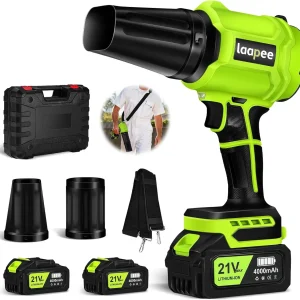 Cordless Leaf Blower 800,000 RPM with 2 Batteries & Charger for Lawn, Dust, Snow, and Car Cleaning