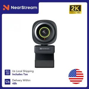 NearStream 1080P@60FPS USB Webcam with AI Noise-Canceling Microphone Software Auto Focus PC Camera With Microphone US Local Ship
